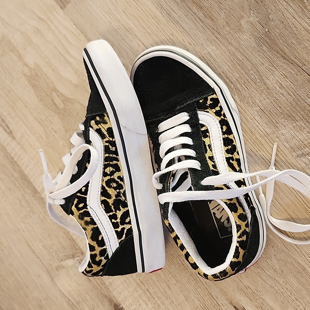 Vans Shoes Girls Size 13 Black Leopard Print